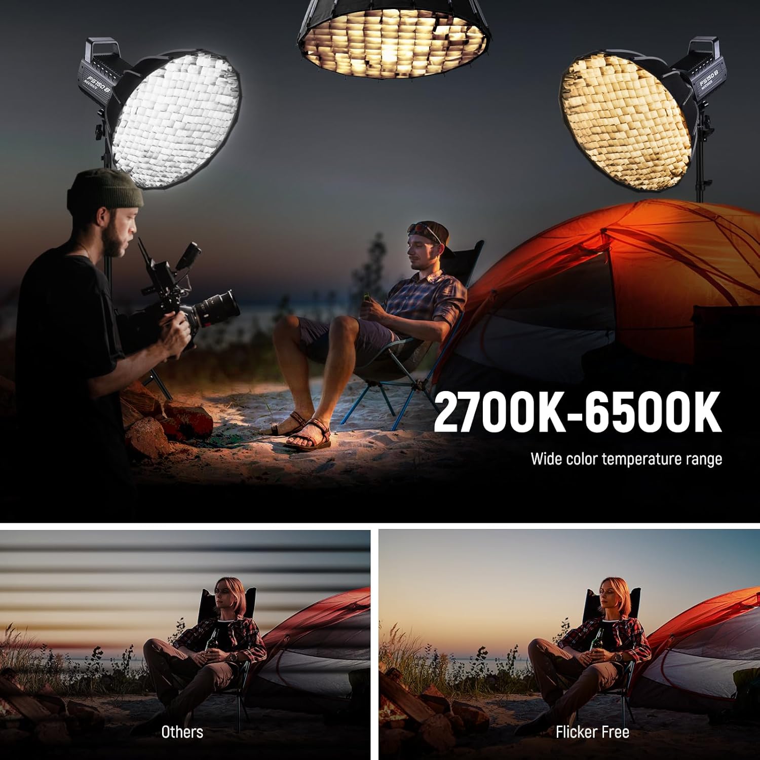Detalle de NEEWER FS150B video light with 2.4G/APP control, 130W bi-colour COB and Bowens mount