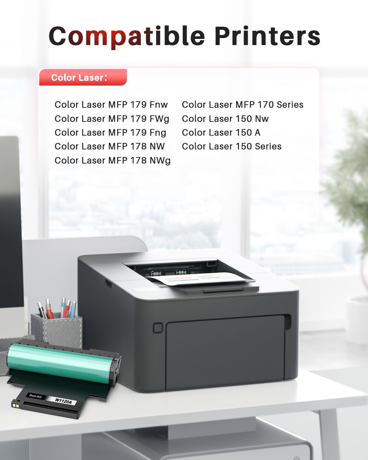 Detalle 2 de Halloya 120A W1120A Trommeleinheit – kompatibel mit HP Color Laser MFP 179fnw/178nw/150nw/150a (1 Pack)