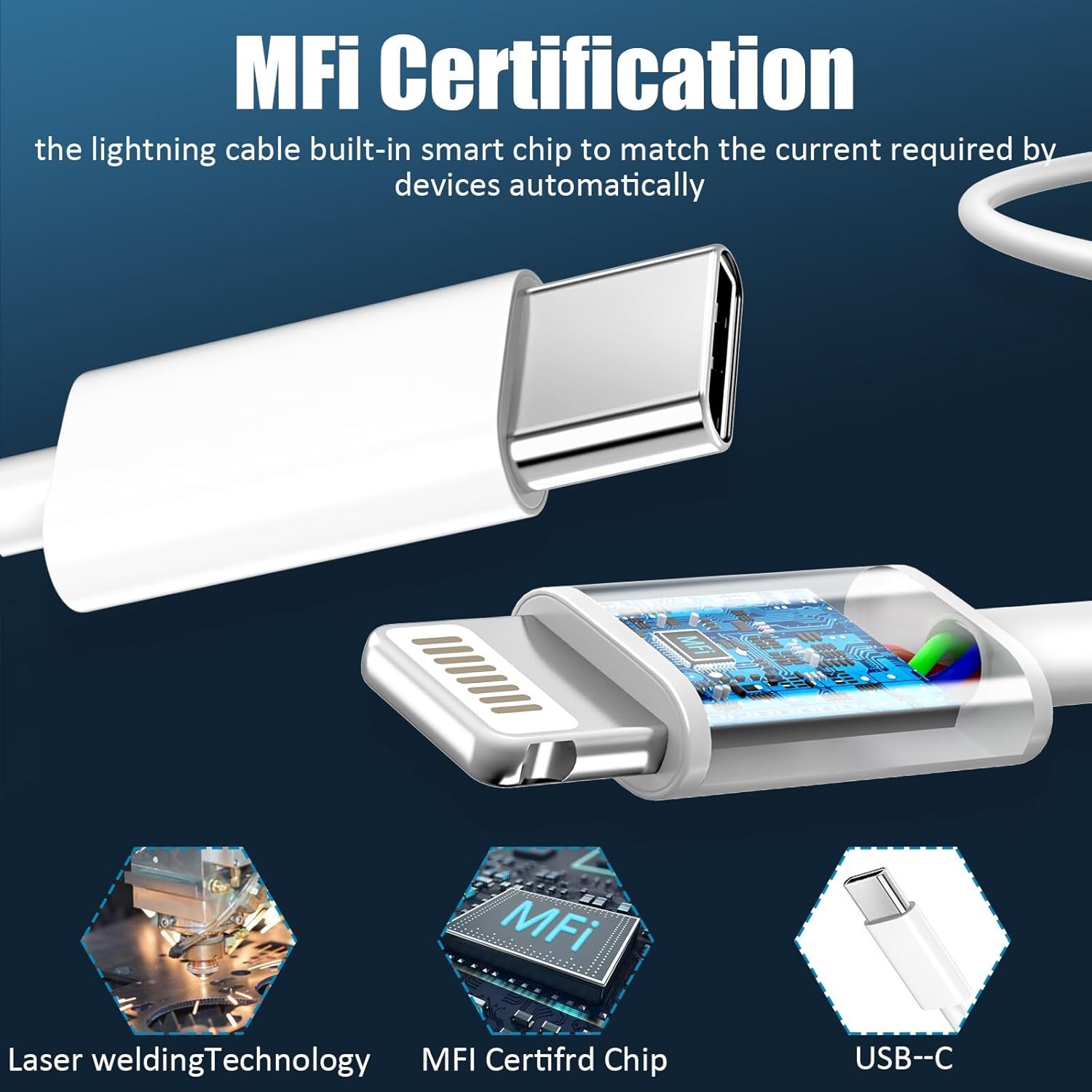 Thumbnail 1 de iPhone 14 Charger 20W USB‑C with 10ft Lightning Cable