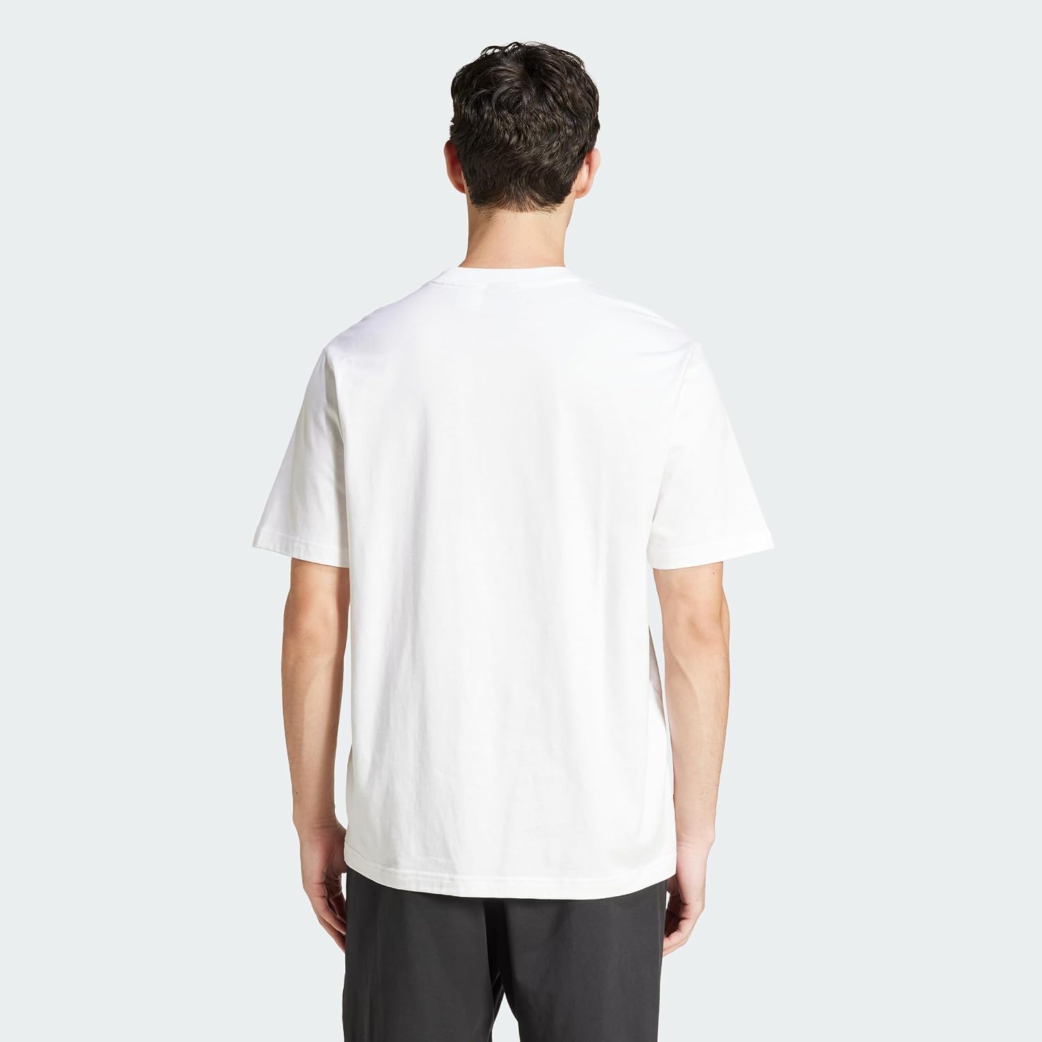 Detalle 2 de Adidas Uomo Essentials Linear Single Jersey Shirt – bianco/nero, taglia L