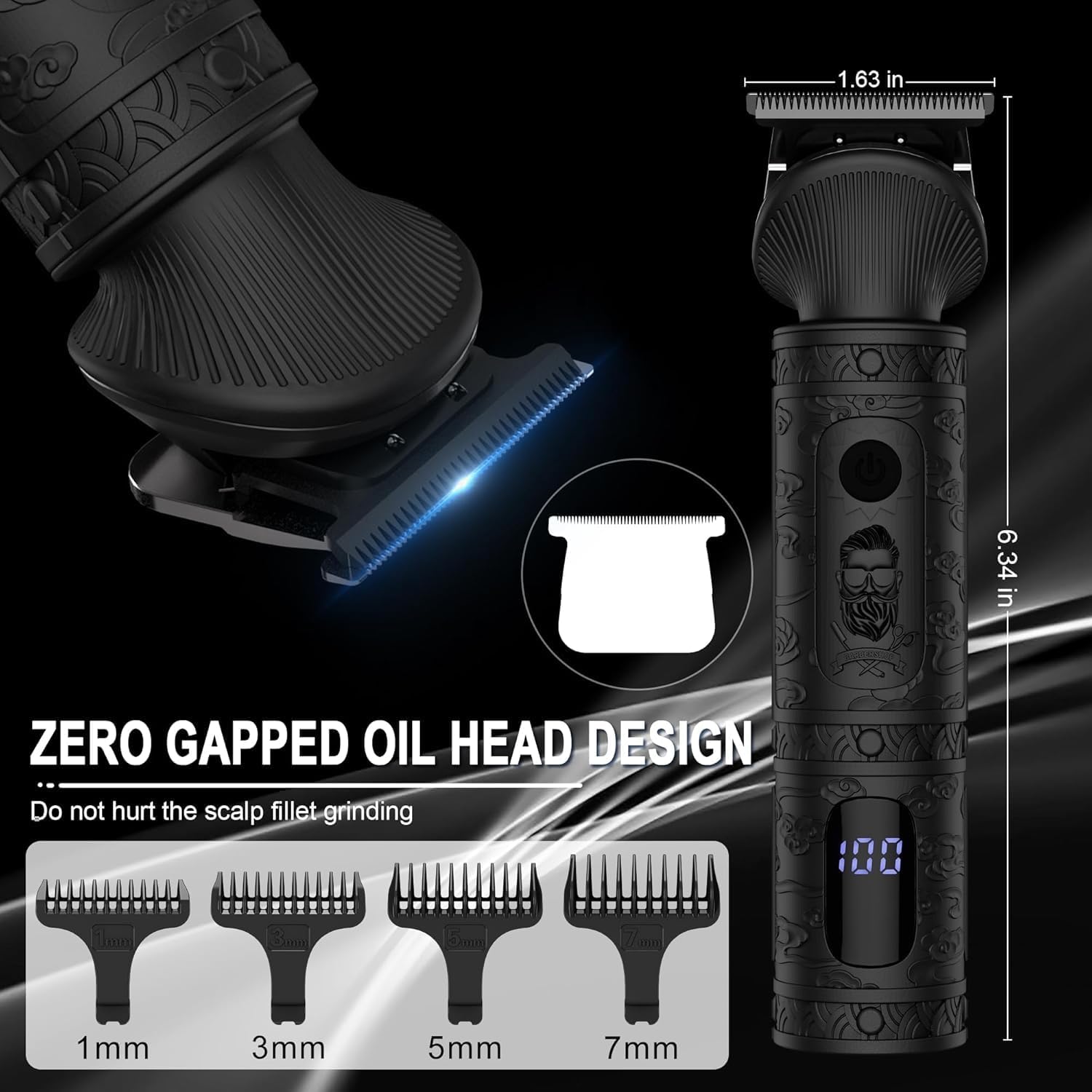 Detalle de Scttomon Beard Trimmer for Men: 7-in-1 Cordless Grooming Kit with T-Blade Precision