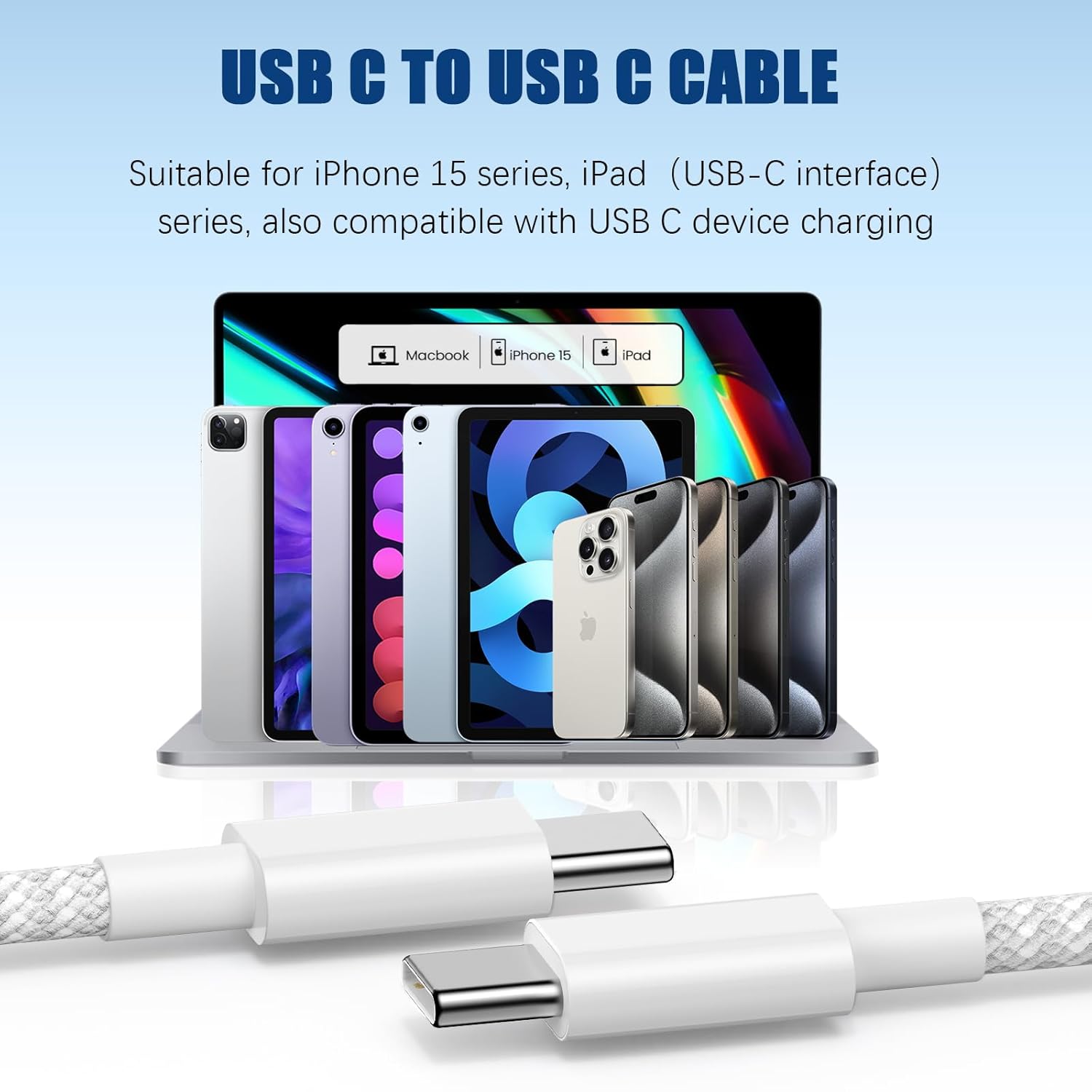Thumbnail 6 de USB C to C Fast Charger Cable 10ft 60W