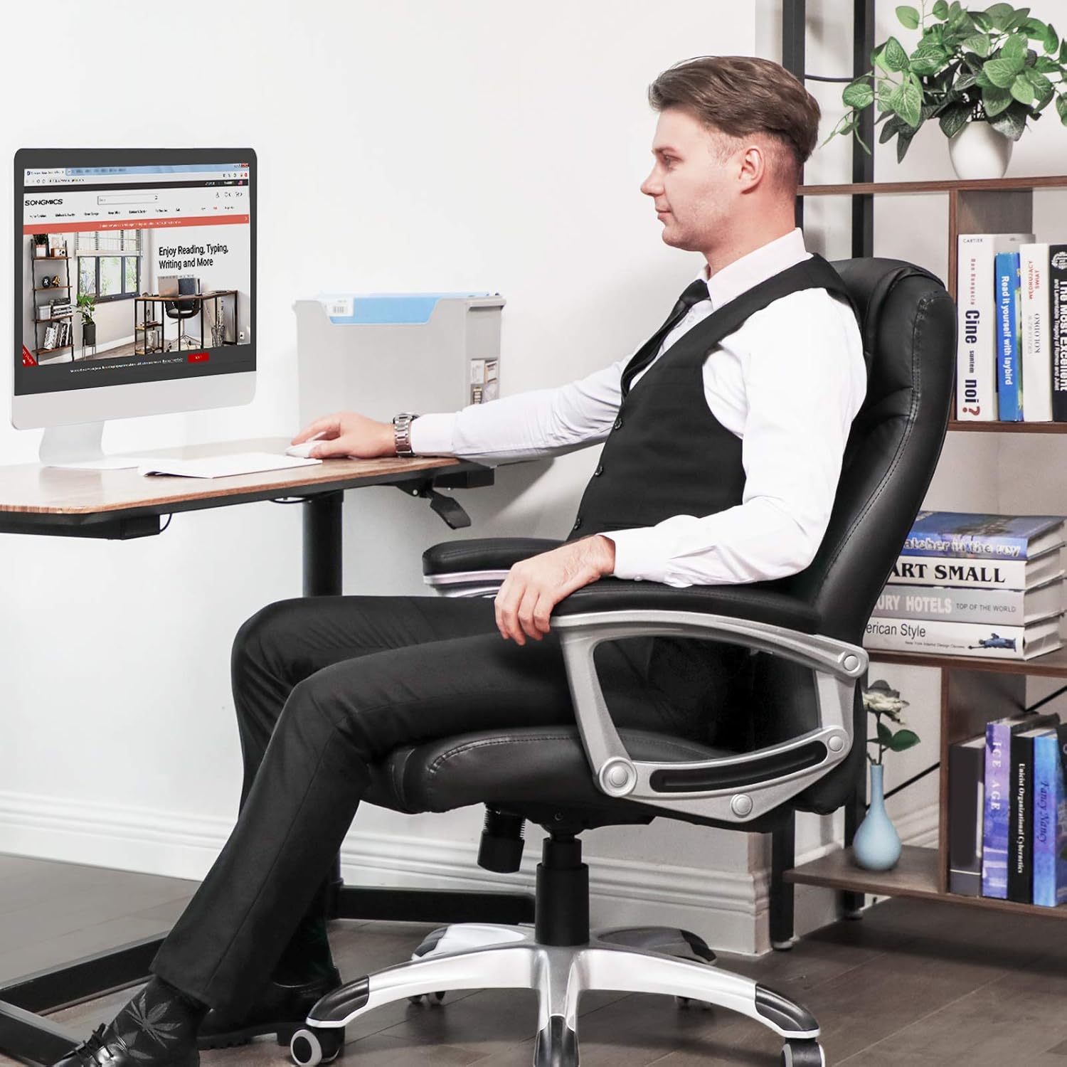 Thumbnail 1 de SONGMICS Ergonomischer Bürostuhl OBG21B – höhenverstellbar, robust & langlebig