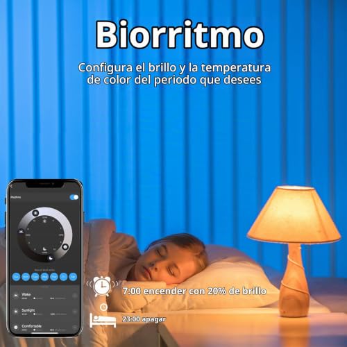 Detalle de FITOP Bombillas inteligentes E14 RGB regulables de 4,9 W y 470 lm