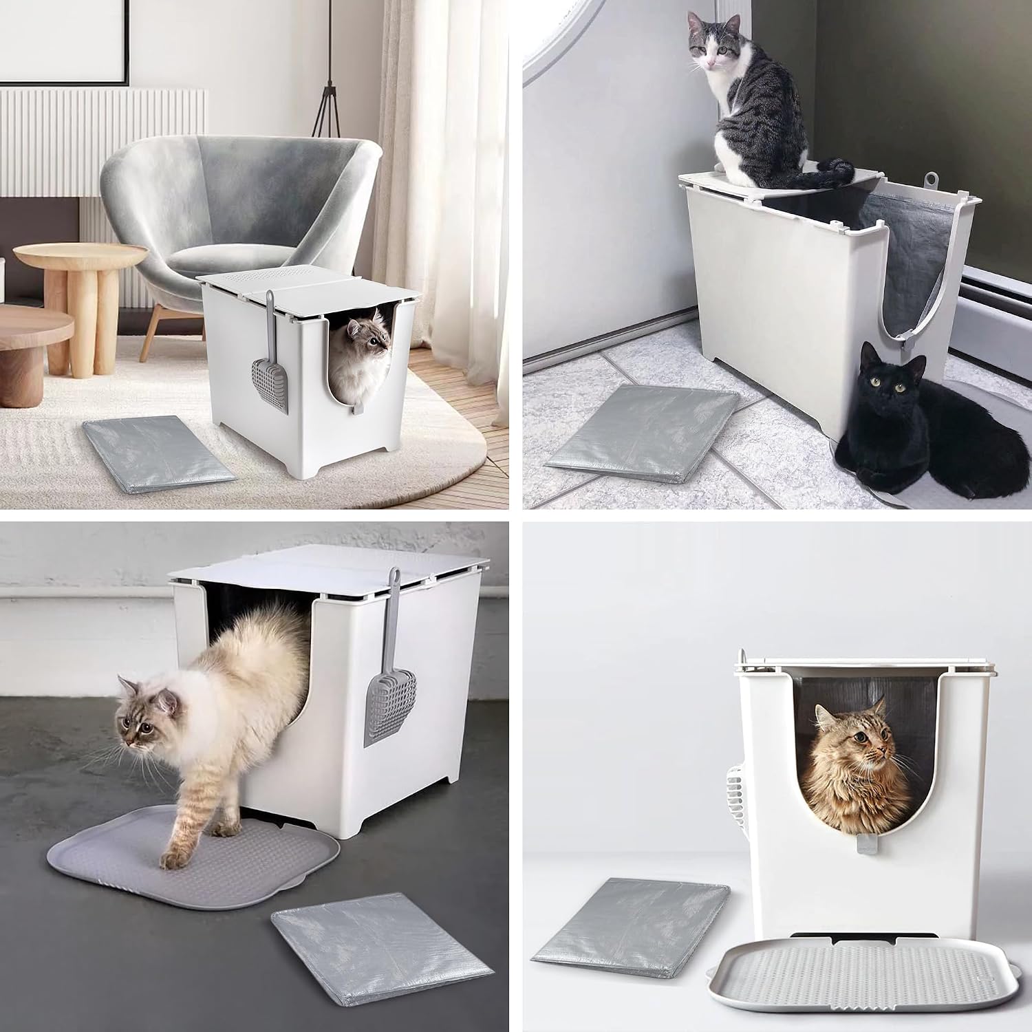 Thumbnail 6 de EKEPIN タイプF 猫用トイレライナー 4枚入り・再利用可能、防水仕様と持ち手付き