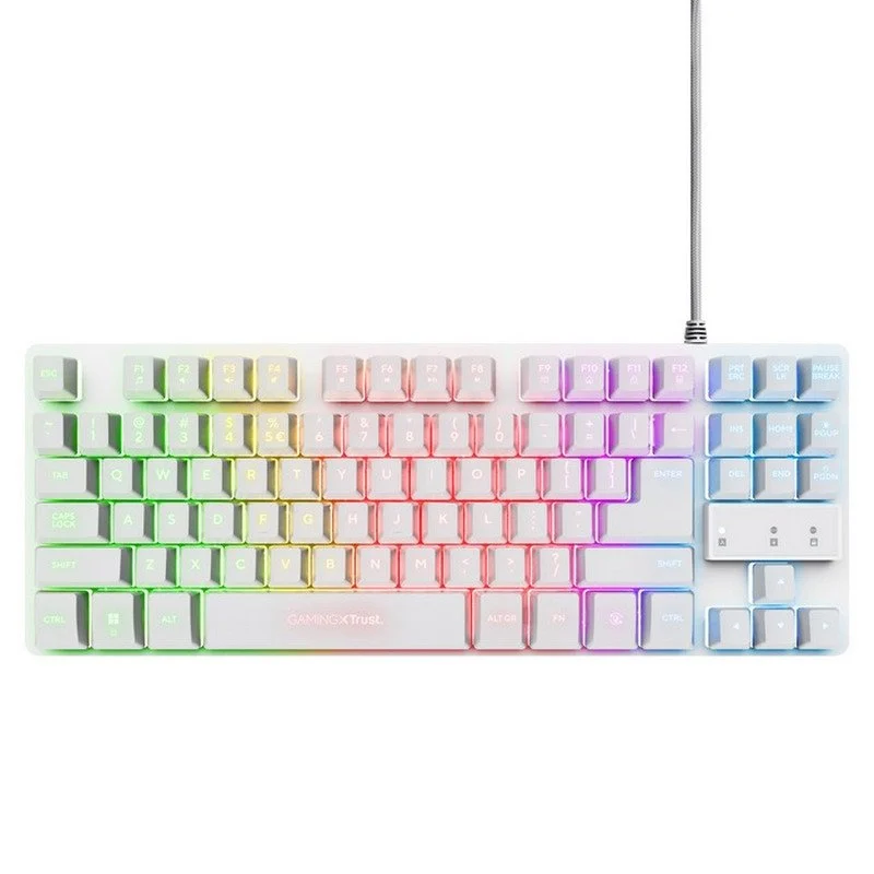 Thumbnail 3 de Trust GXT 794W Pack Gaming: Teclado TKL RGB + Ratón Inalámbrico RGB + Alfombrilla en blanco y negro