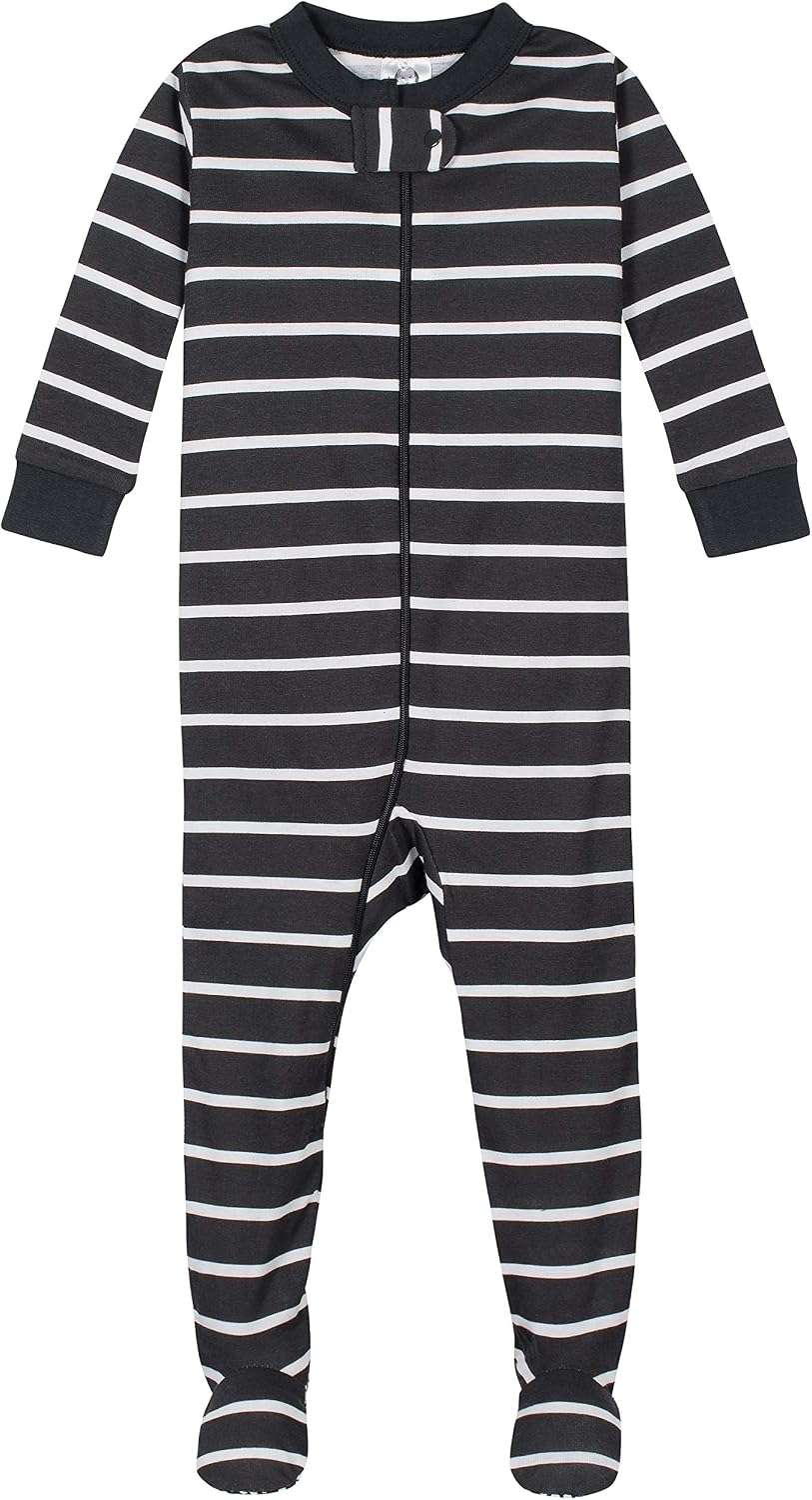 Detalle de Gerber Baby Jungen Kleinkind Sleepers – 4er-Pack mit Fuß und Frontreißverschluss