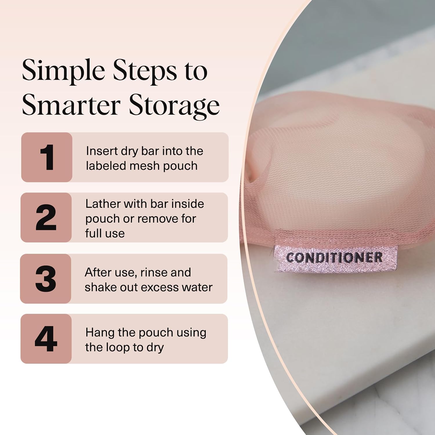 Thumbnail 6 de Kitsch 69186 Soap Saver Mesh Bags, 2-Piece Set in Blush & Terracotta