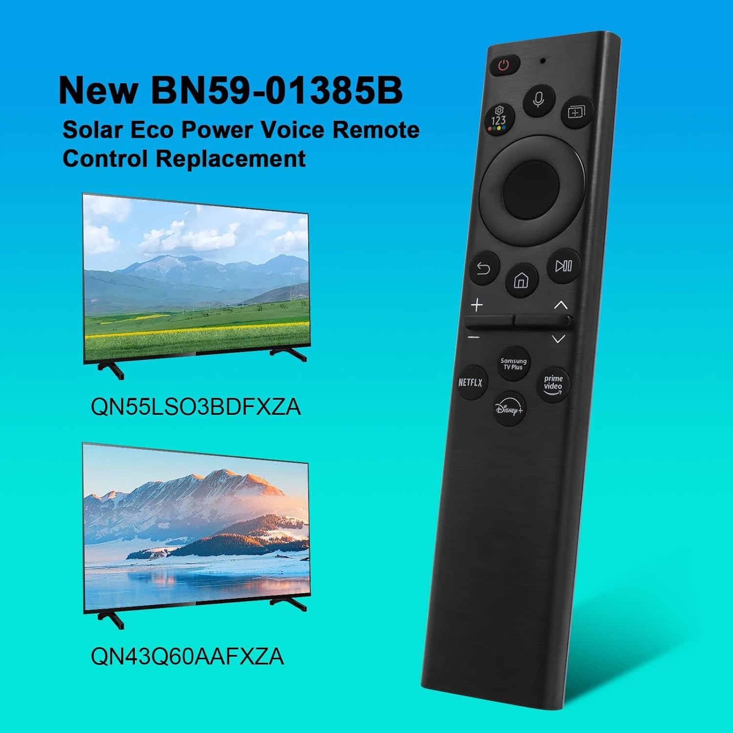 Thumbnail 1 de BN59-01385A Solar Frame TV Voice Remote Replacement for Samsung Smart TVs (Rechargeable Solar + USB-C)