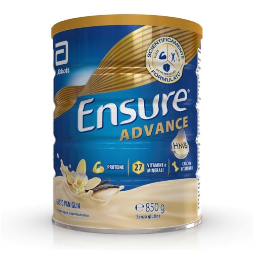 Detalle de Ensure Advance Integratore Proteico in Polvere alla Vaniglia da 850 g – proteine, calcio e HMB con 27 vitamine e minerali