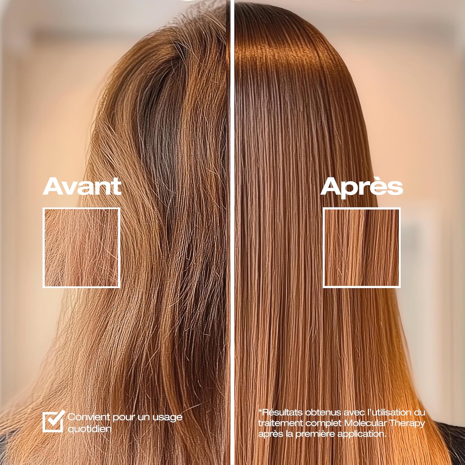 Thumbnail 2 de abril et nature Set de soins capillaires réparateur Molecular Therapy (shampoing, masque, sérum) pour cheveux abîmés