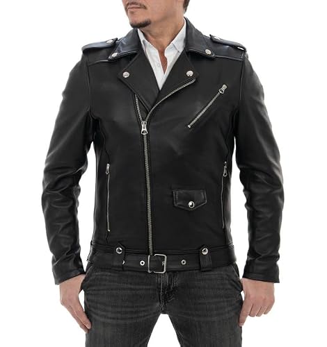 Detalle de Borghese CHIODO VN giacca biker in pelle