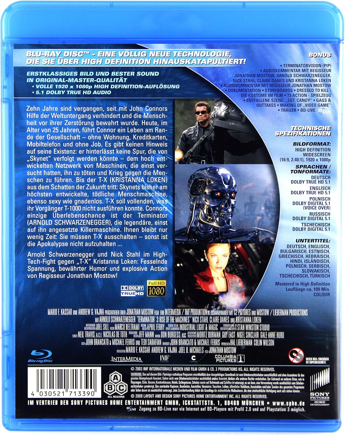 Detalle 2 de Terminator 3 Blu-ray – PAL import with English audio and subtitles