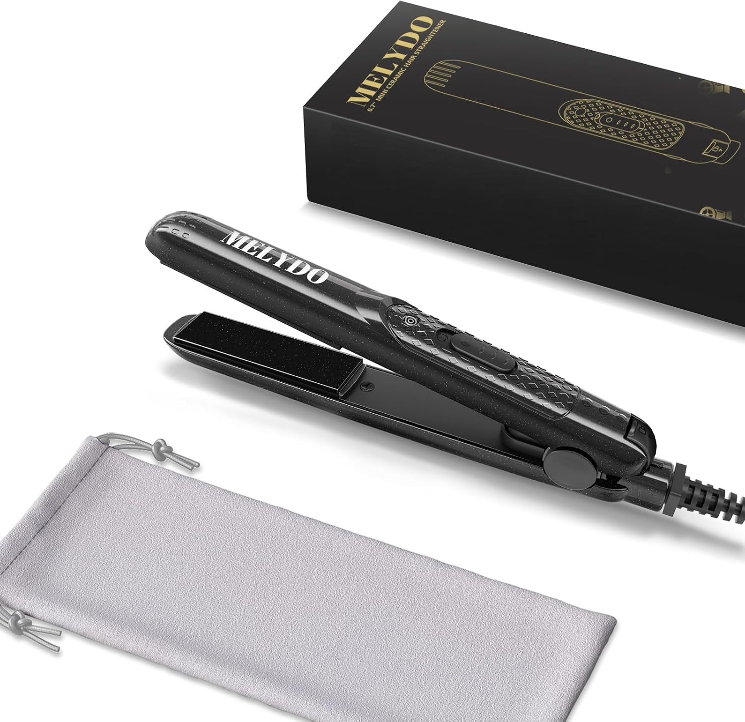Detalle de MELYDO YS01A mini-stijltang voor kort haar, met keramische platen