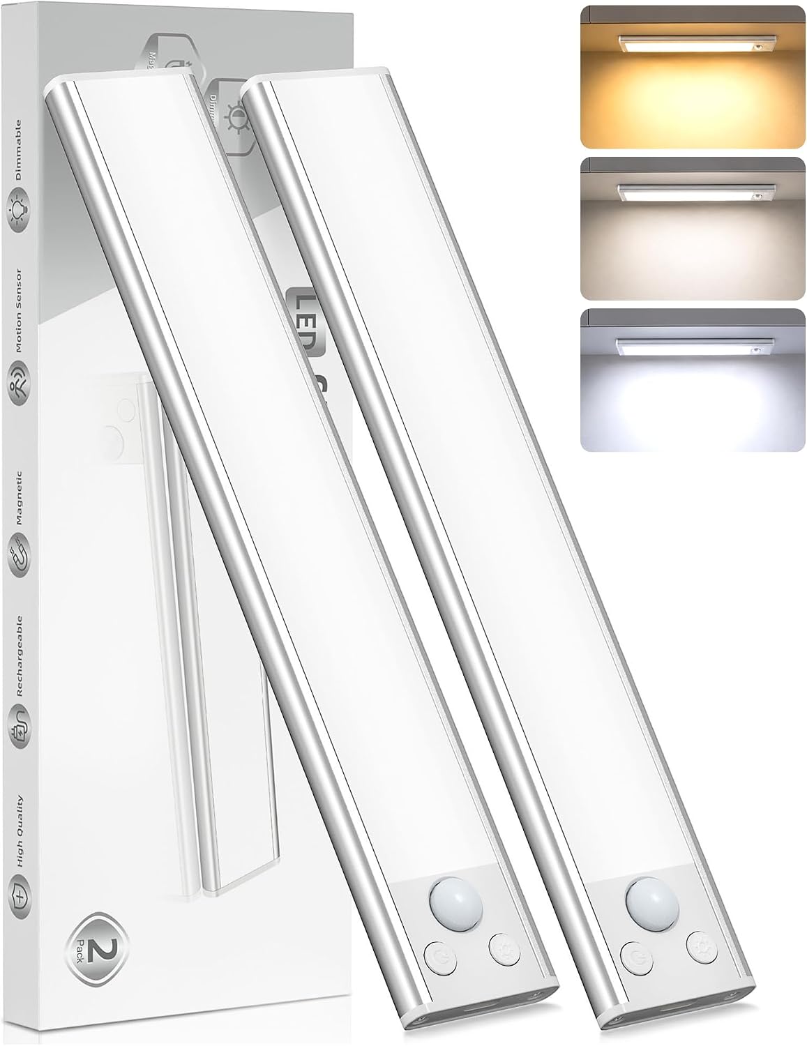 Detalle de 1100mAh Rechargeable Under Cabinet LED Motion Sensor Light