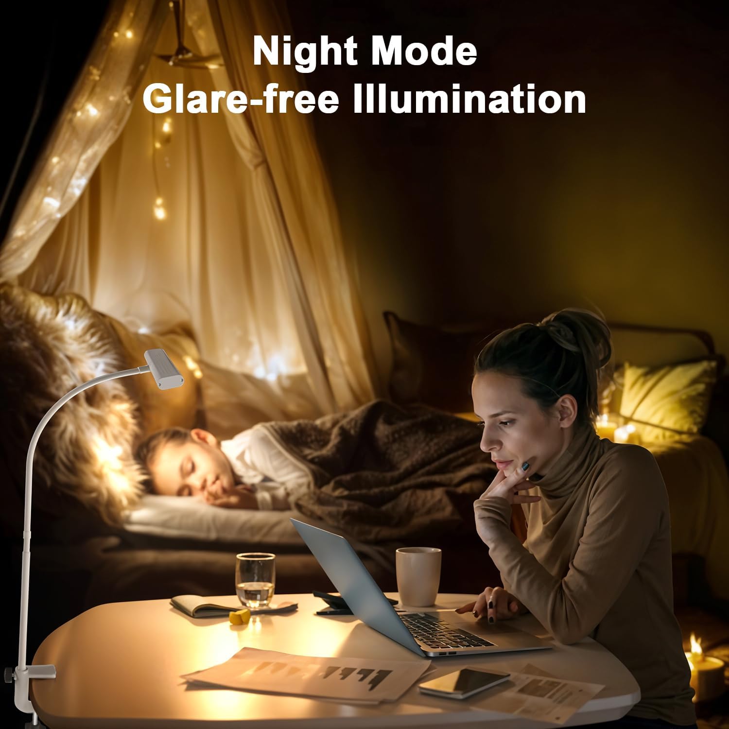 Thumbnail 4 de iFalarila TBL727-BK bureaulamp met 160 leds, afstandsbediening en USB