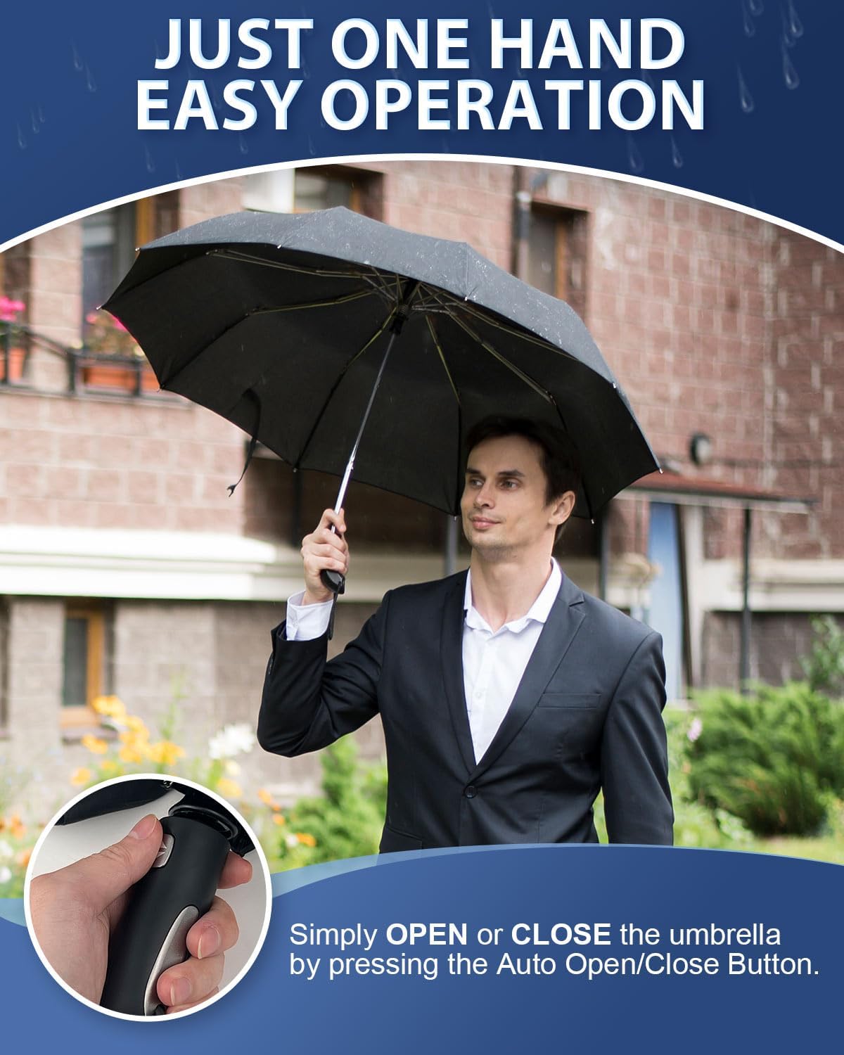 Thumbnail 5 de Victoper 54-Inch Large Golf Umbrella: Windproof Double-Vent Canopy with Auto Open