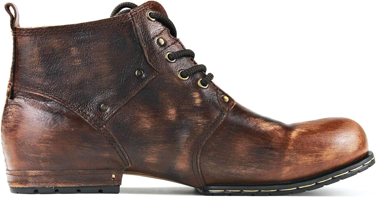 Thumbnail 4 de COWSDELLA Vintage Distressed Braun Chukka-Stiefel für Männer – Lederstiefeletten mit robuster Gummisohle