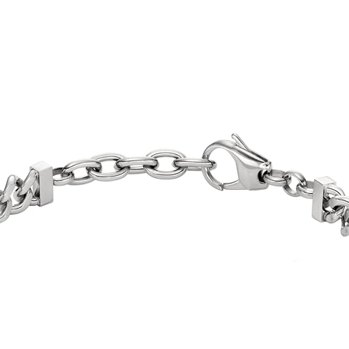 Detalle 2 de Diesel bracelet homme en acier inoxydable, chaîne chromée, 18 cm + extension
