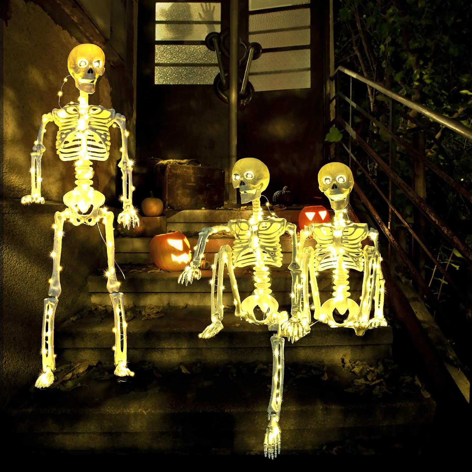 Thumbnail 4 de wymulot 1 Halloween Skeleton 2-Pack, 40-Inch Posable Figures with 400 LEDs