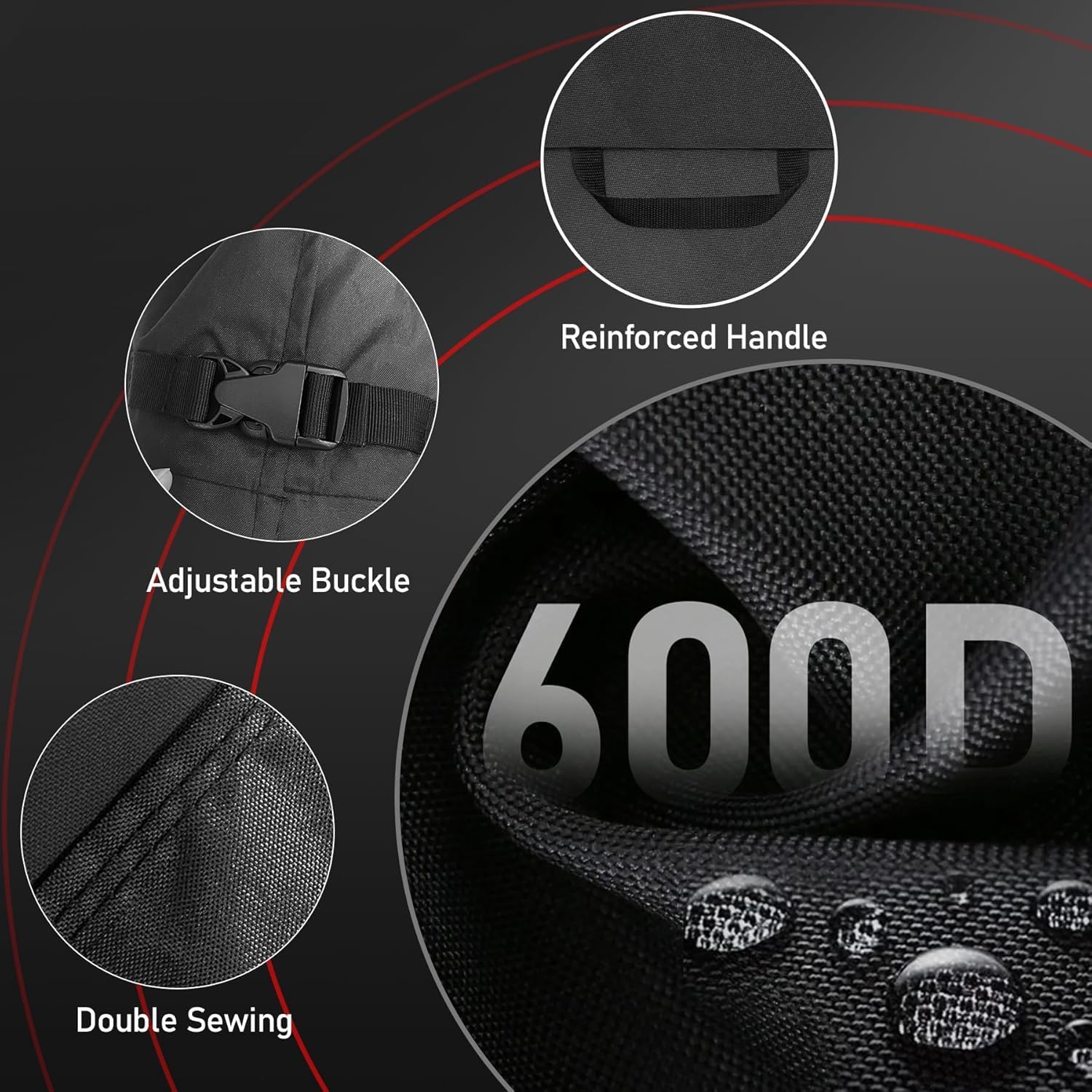 Thumbnail 3 de Zettum L-shaped garden furniture cover (waterproof, 600D PU) for corner sofa sets, 215 x 147 x 80cm