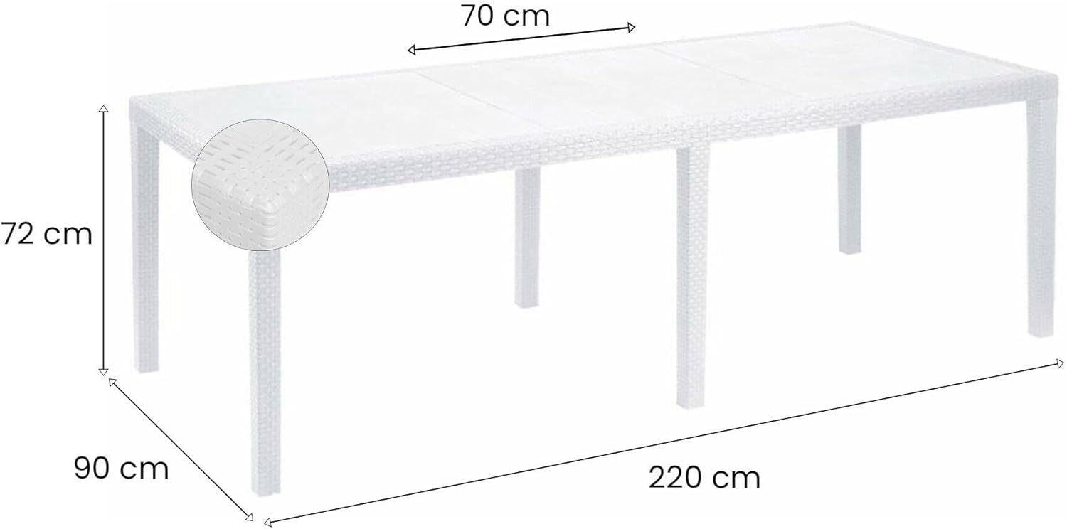 Detalle 2 de Dmora Tavolo Roma esterno 150/220x90