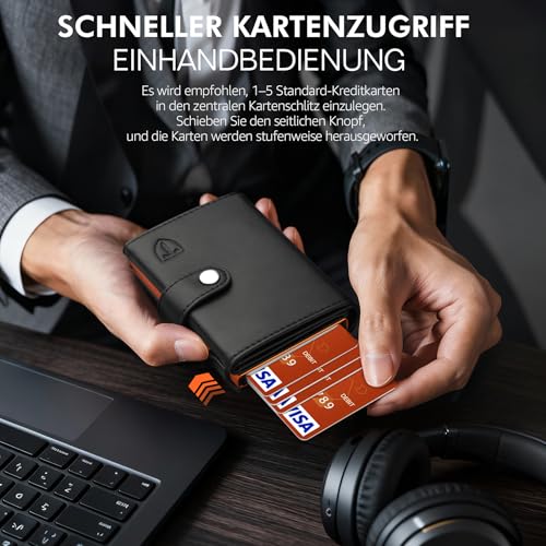 Detalle 2 de TENBST Geldbörse Herren – Slim Wallet mit Münzfach und RFID-Schutz