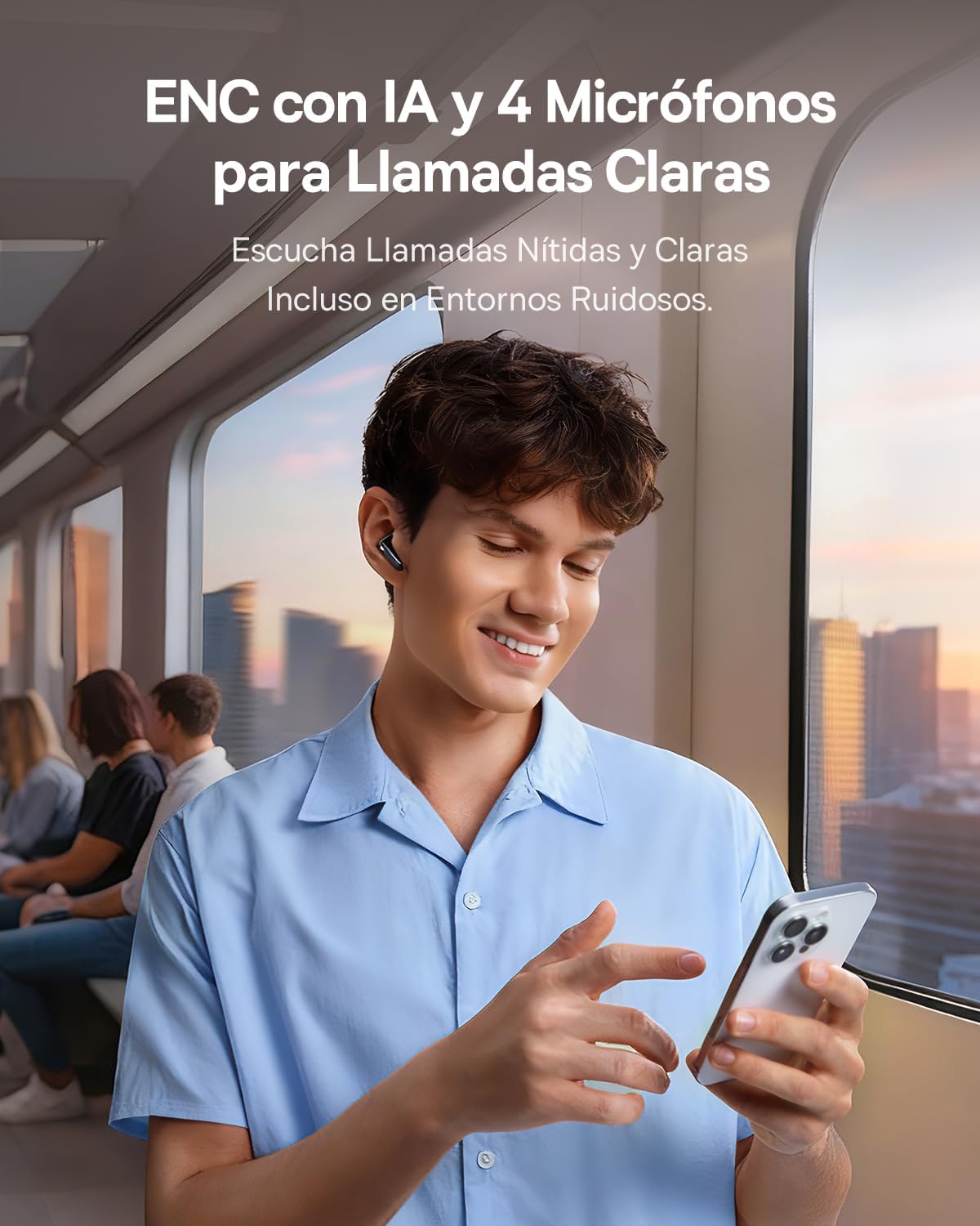Detalle 2 de Baseus EP10 NC: Auriculares Inalámbricos con ANC -43 dB, 41 h de autonomía y 12 mm de diafragma