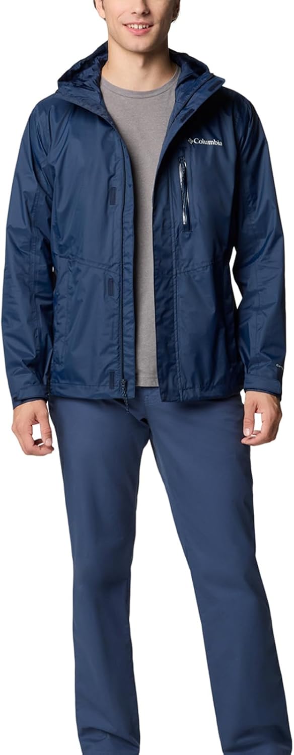 Detalle de Columbia Pouring Adventure Jacket III para hombre: chubasquero impermeable para senderismo