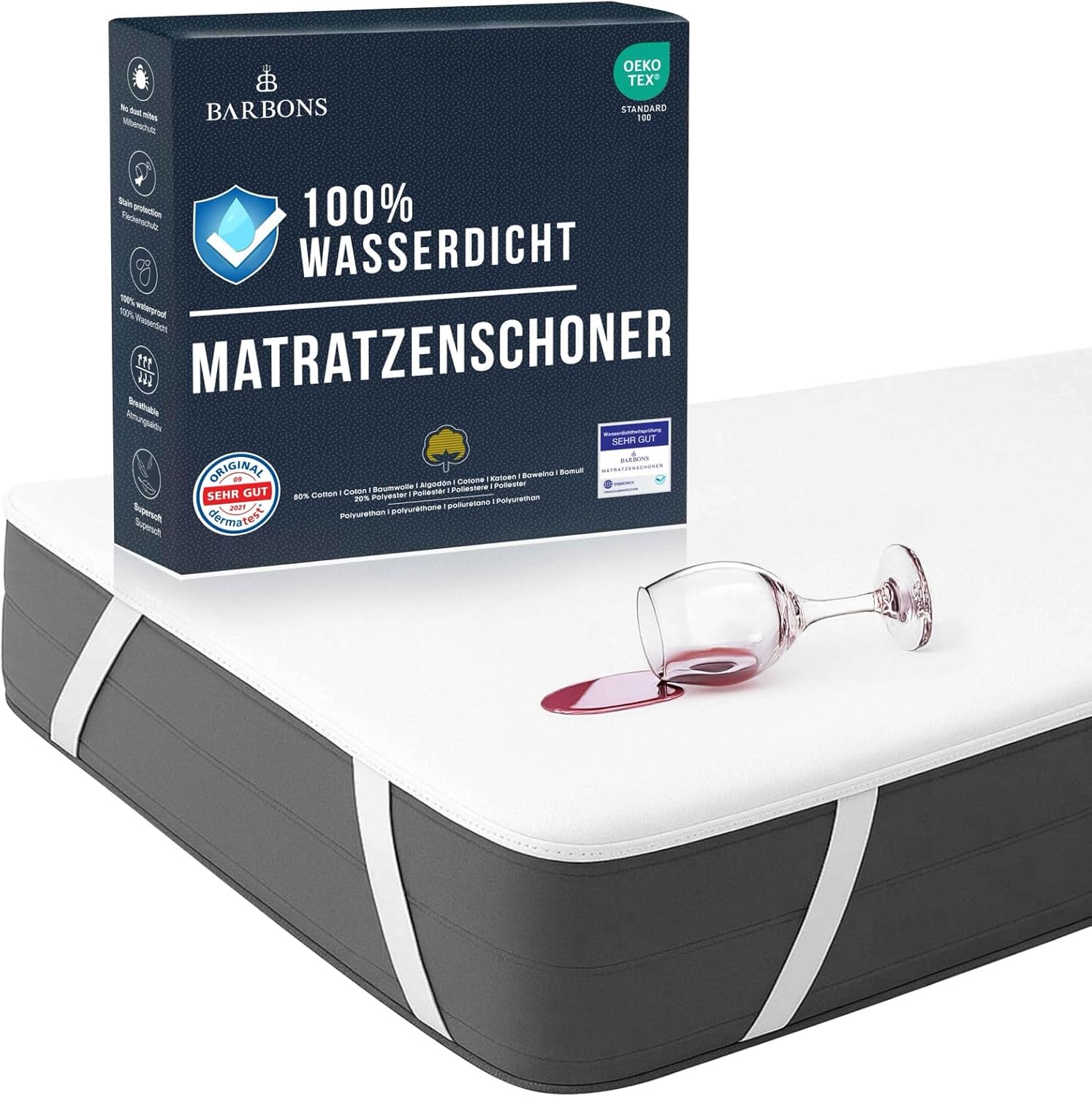Thumbnail 6 de BARBONS Matratzenschoner 140x200 wasserdicht