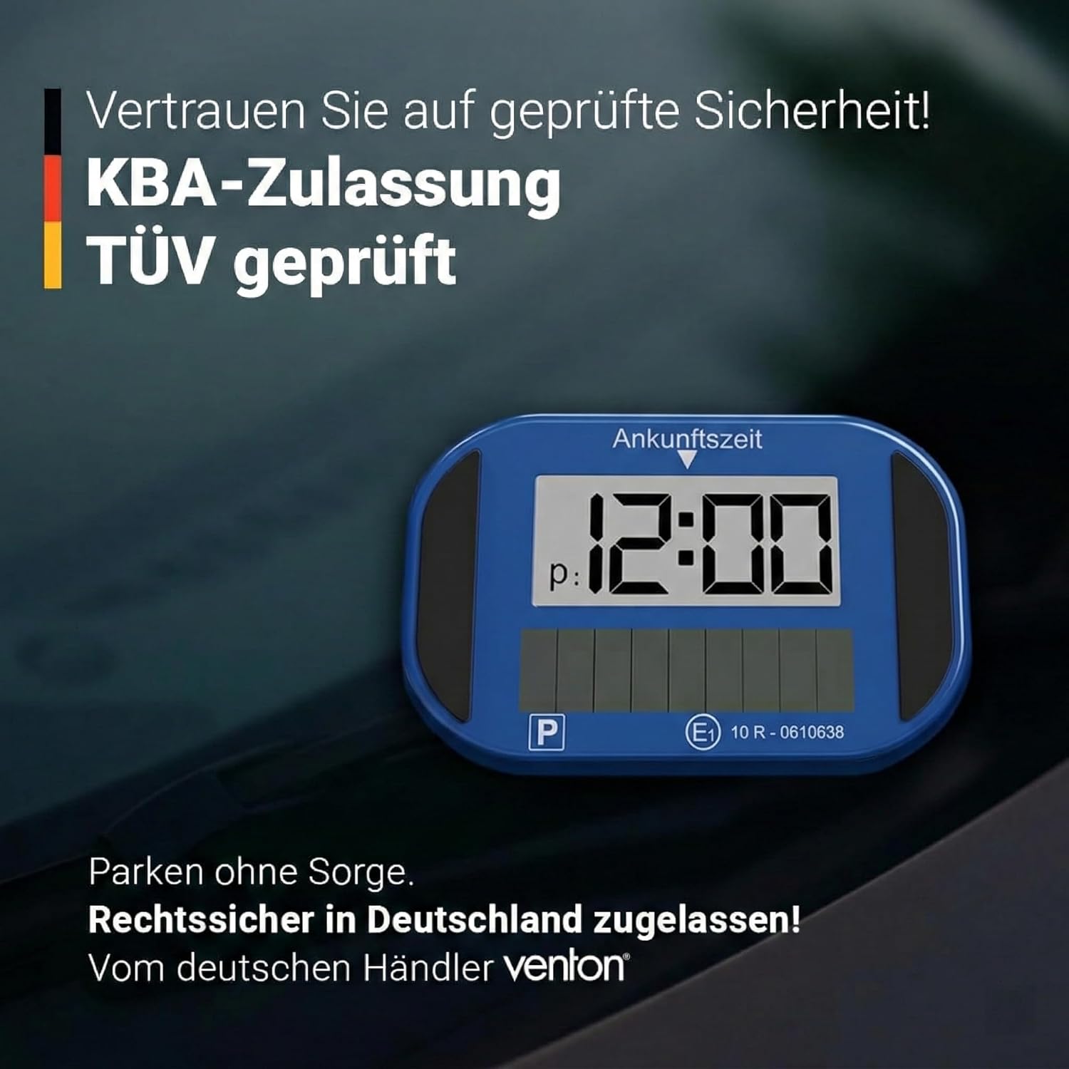 Detalle de VENTON Elektronische Solar-Parkscheibe mit KBA-Zulassung – SEHR GUT getestet (Note 1,1)