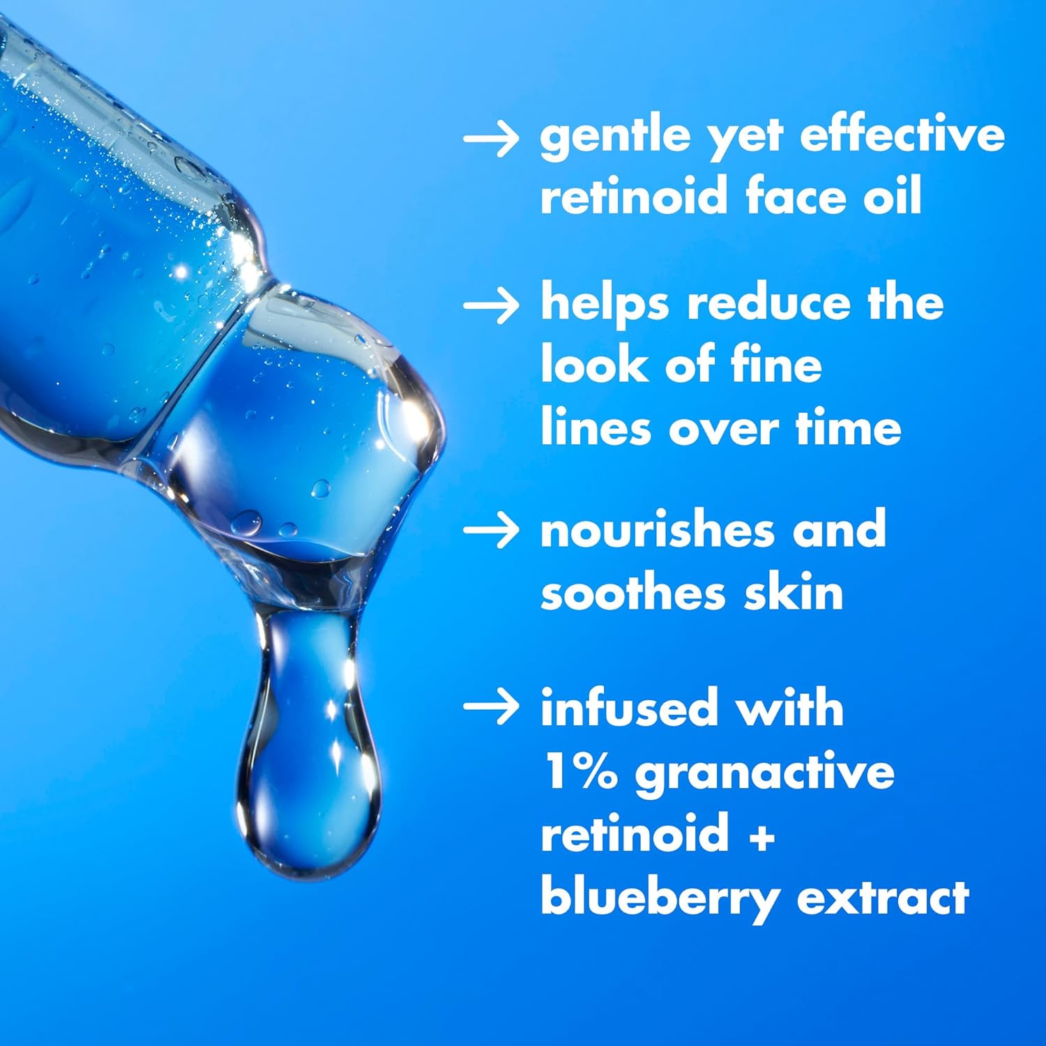 Detalle de e.l.f. SKIN Youth Boosting Blue-ty Sleep Night Oil: olio notte delicato e vegano per un incarnato più luminoso