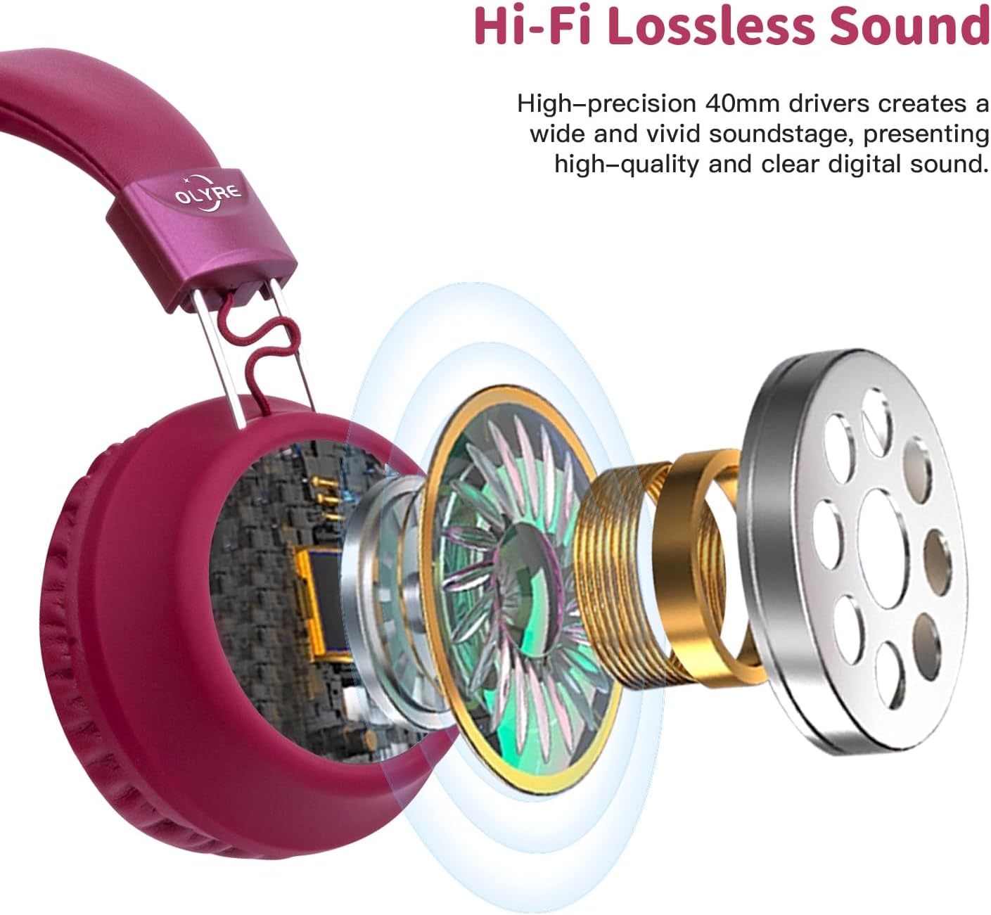 Thumbnail 6 de Olyre Kids headphones 3.5mm mic, foldable