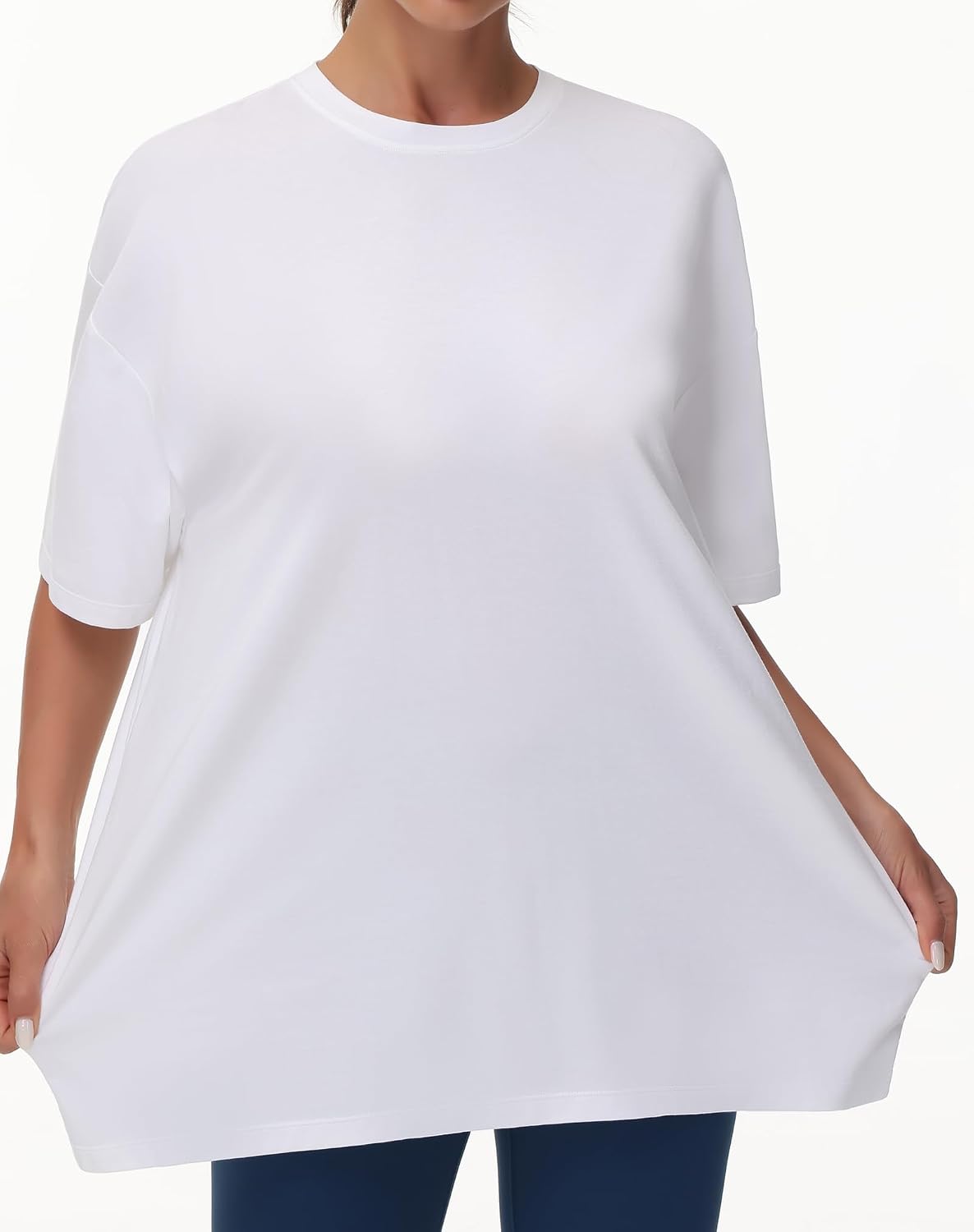 Detalle de THE GYM PEOPLE T-Shirt oversize donna in jersey sportivo traspirante