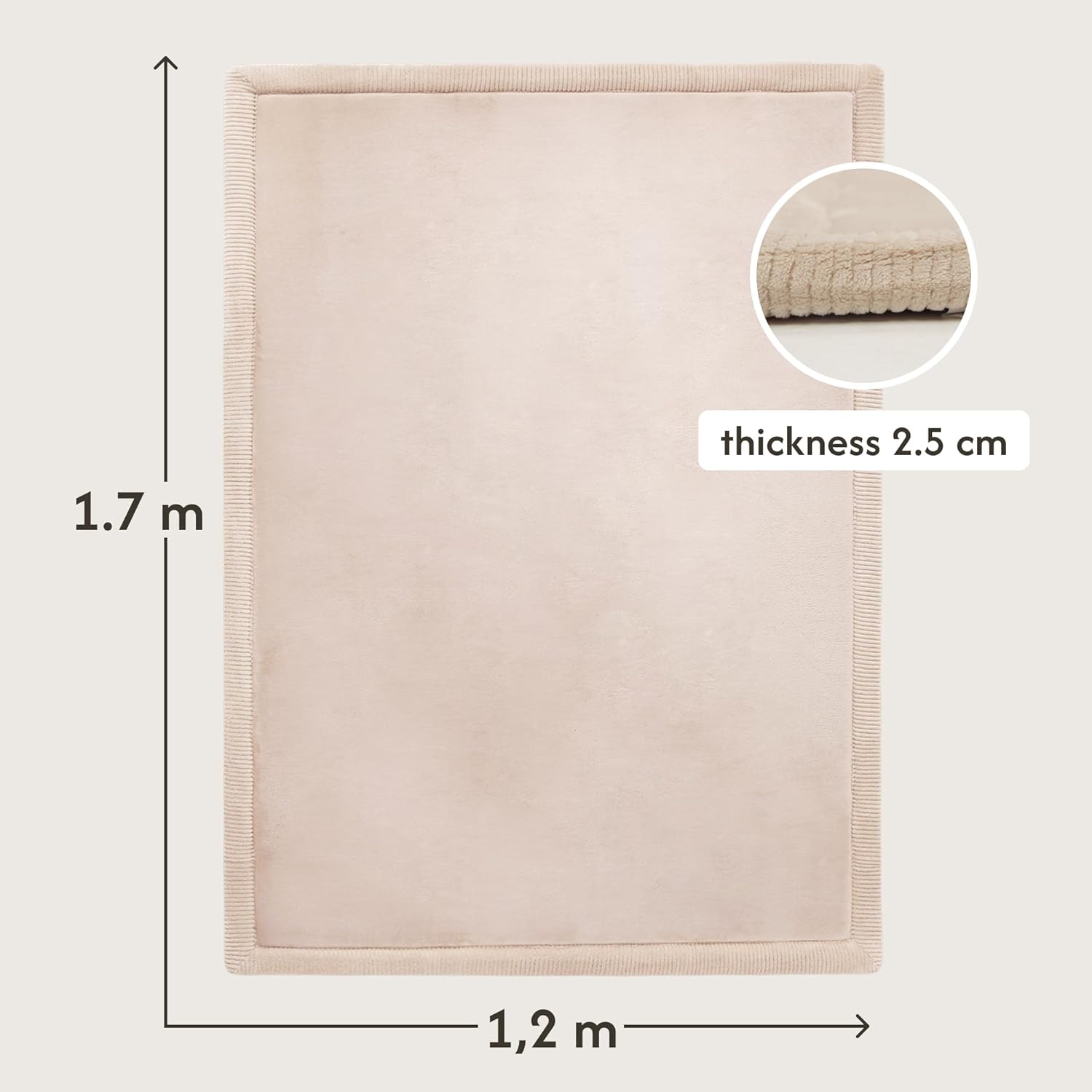 Thumbnail 1 de Premium Large Coral Velvet Baby Play Mat 170x120x2.5cm by Hakuna Matte