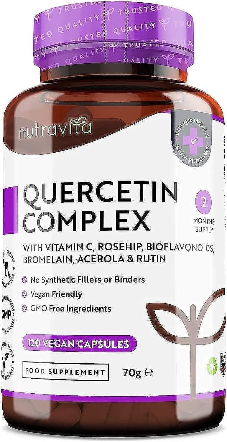 Thumbnail 3 de Quercétine 500 mg – Nutravita, 120 gélules vegan (Vitamine C 80 mg) – Extrait de fleur de cordage japonais