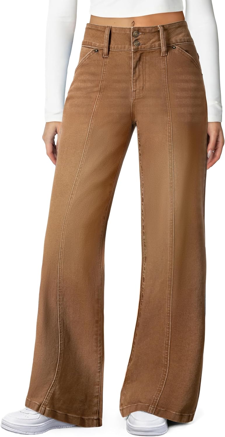 Thumbnail 6 de Sidefeel Women's Wide-Leg Jeans, 65% Cotton