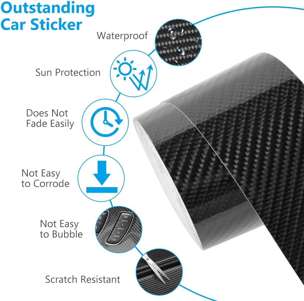 Thumbnail 3 de URAQT 6D Carbon Fibre Vinyl Wrap Roll (Black, Self-Adhesive, Waterproof Matte) – 10m x 5cm