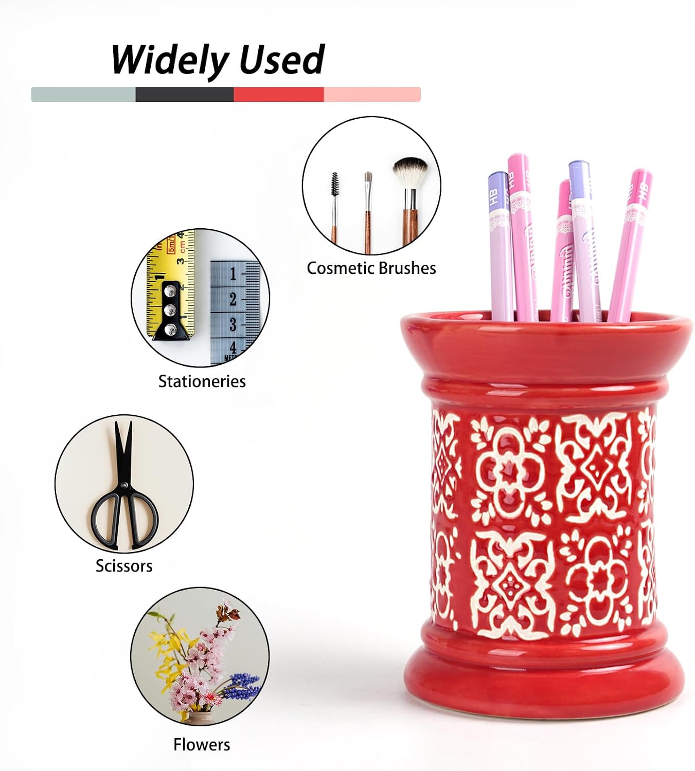 Detalle de Zaposcca Ceramic Pencil Holder, 8.7 × 8.7 × 12 cm