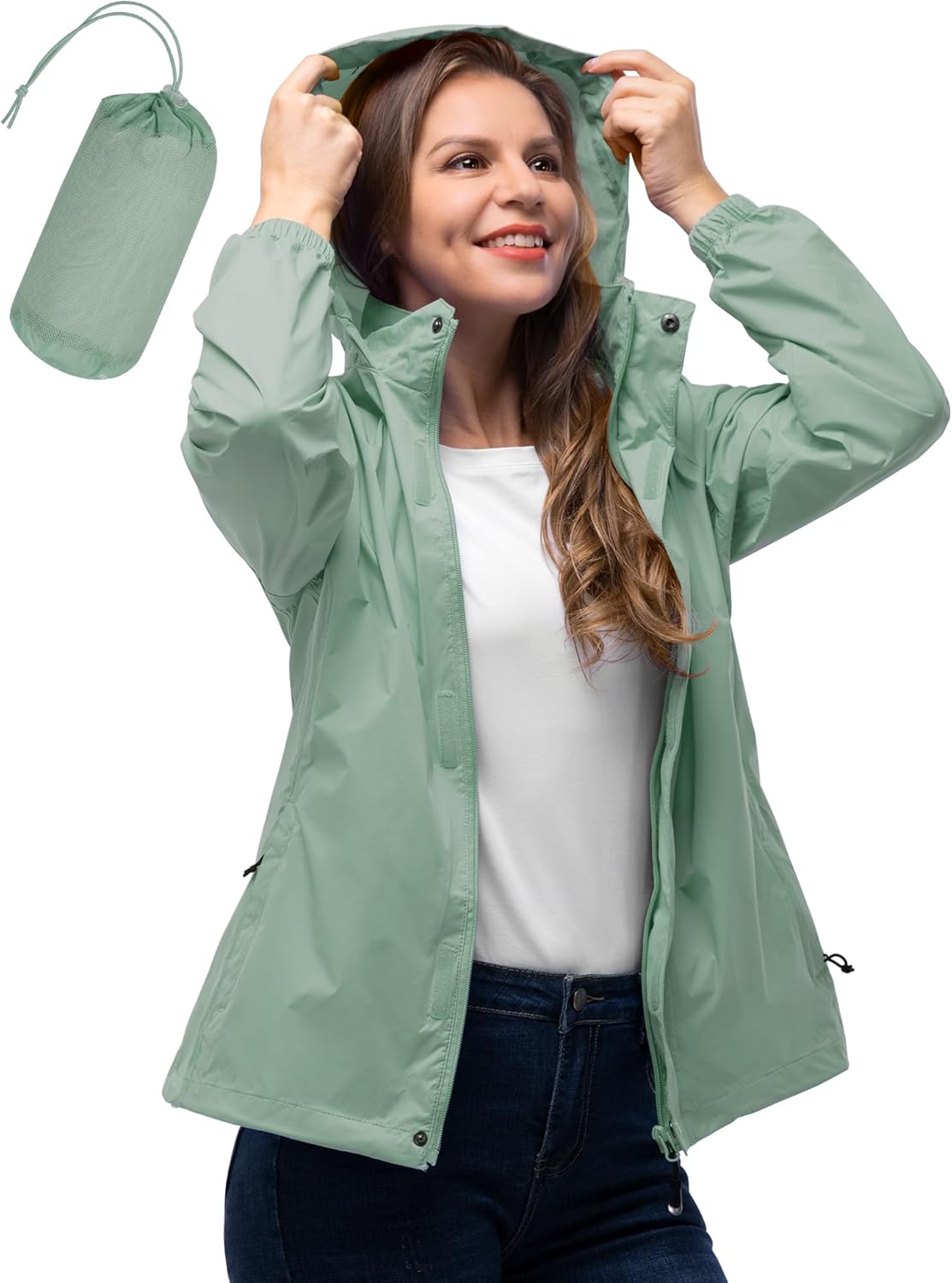 Detalle 2 de Wasserdichte Damen Regenjacke 33,000ft