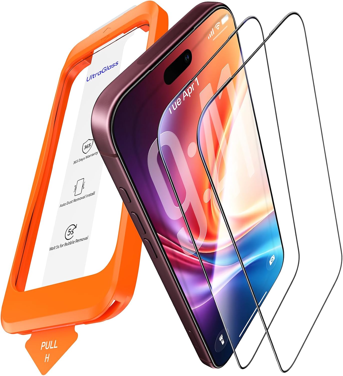 Detalle de UltraGlass iPhone 18 Pro Max 9H+ Tempered Glass Screen Protector, 2-Pack