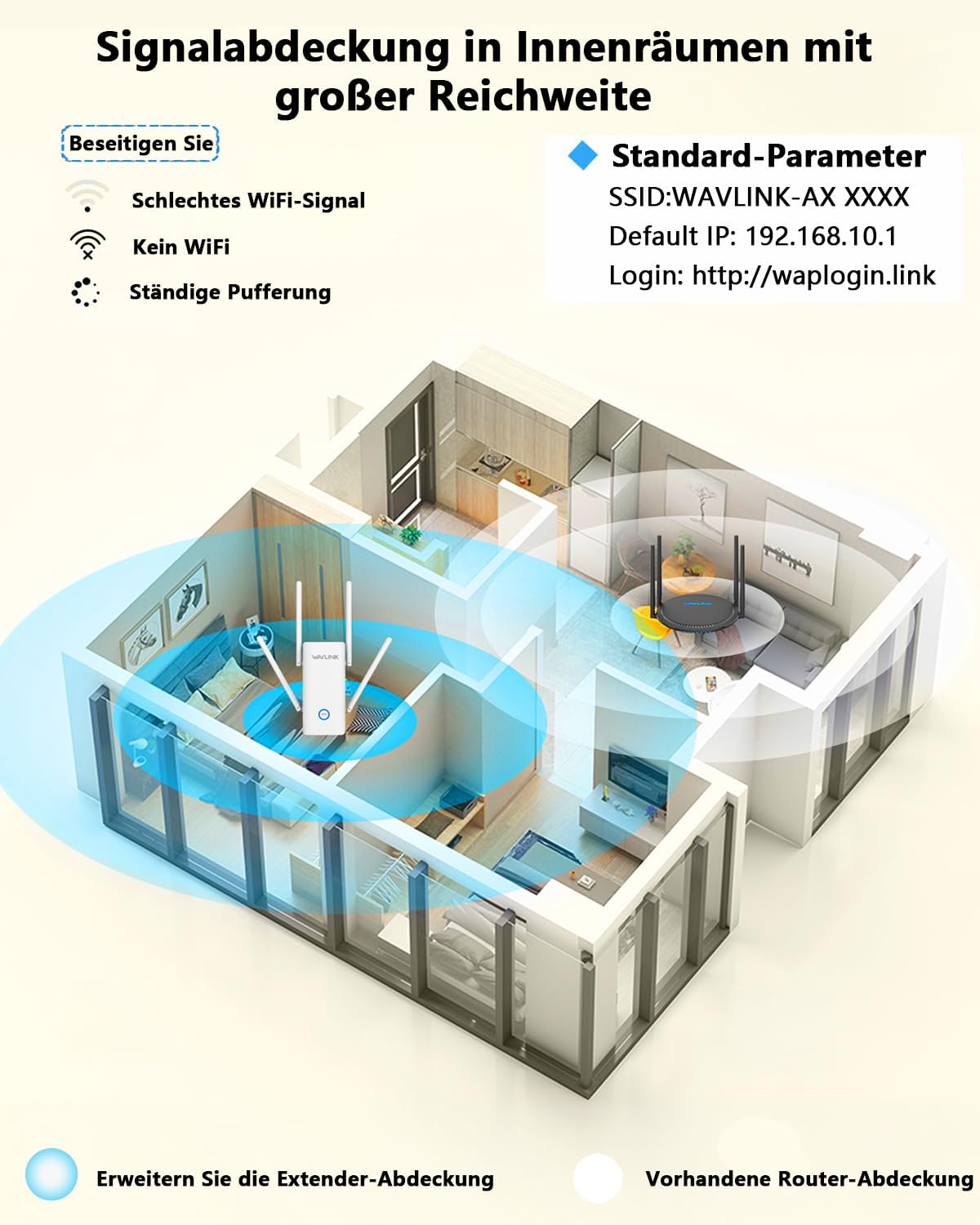 Thumbnail 2 de WAVLINK WLAN Verstärker-Steckdose WiFi 6 AX3000 (Reapter) – Repeater/AP/Router/Mesh mit Gigabit-LAN