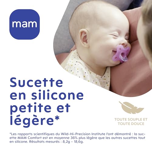 Thumbnail 6 de MAM Sucette Comfort Naissance 0-2 mois, Rose/Beige - Lot de 2 tétines