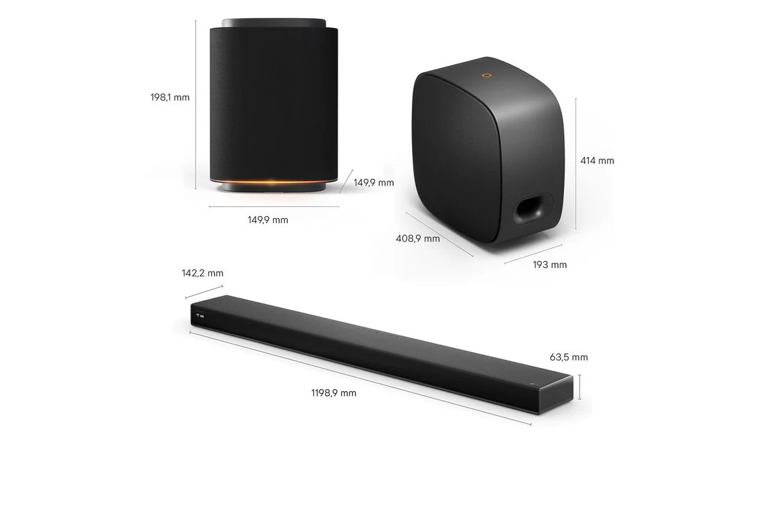 Thumbnail 1 de LG Sound Suite Immersive Suite 5 Pro: barra H7, altavoces M5 y subwoofer W7 para sonido envolvente