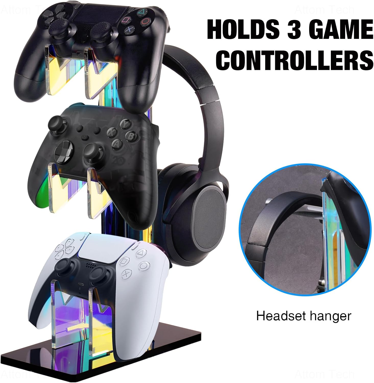 Thumbnail 4 de NiHome Iridescent Acrylic 3-Tier Controller Stand