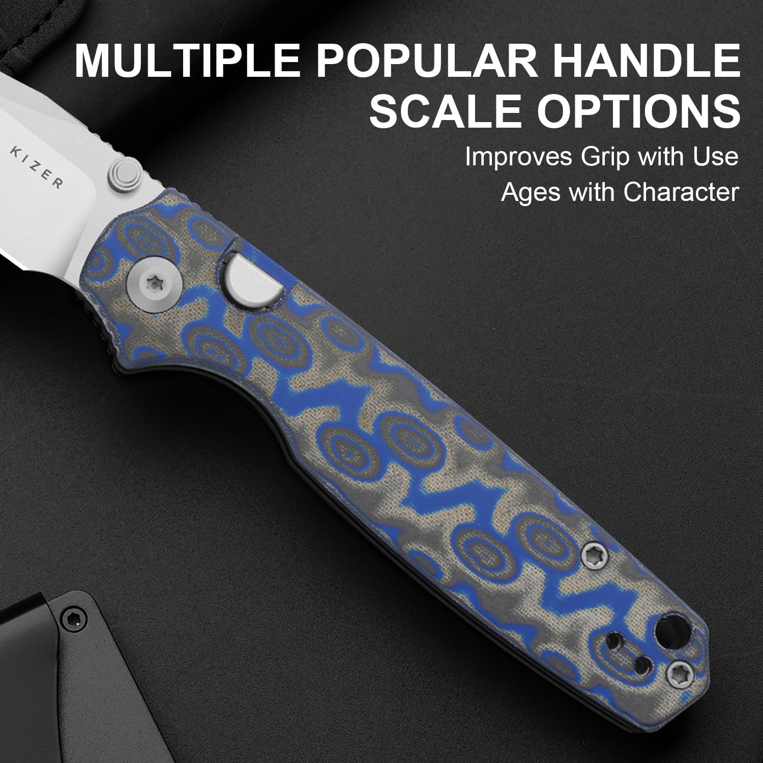 Detalle 2 de Kizer Pokiman BLL V3789BCM1 Folding Pocket Knife, 3.14-Inch AEB-L Blade