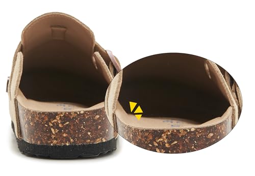 Detalle 2 de Meik Mangni Wildleder Clogs mit Arch Support – Beige, Gr. 38 EU