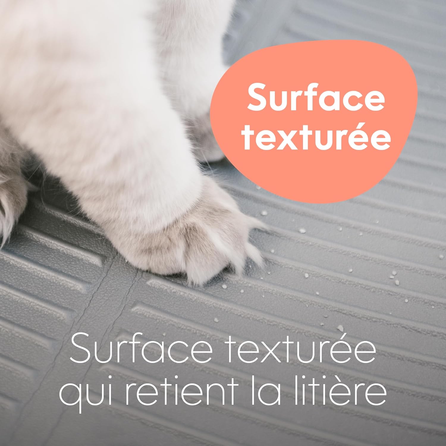 Detalle de Tapis à litière Litter Genie pour bac à litière : pratique pour limiter les grains autour