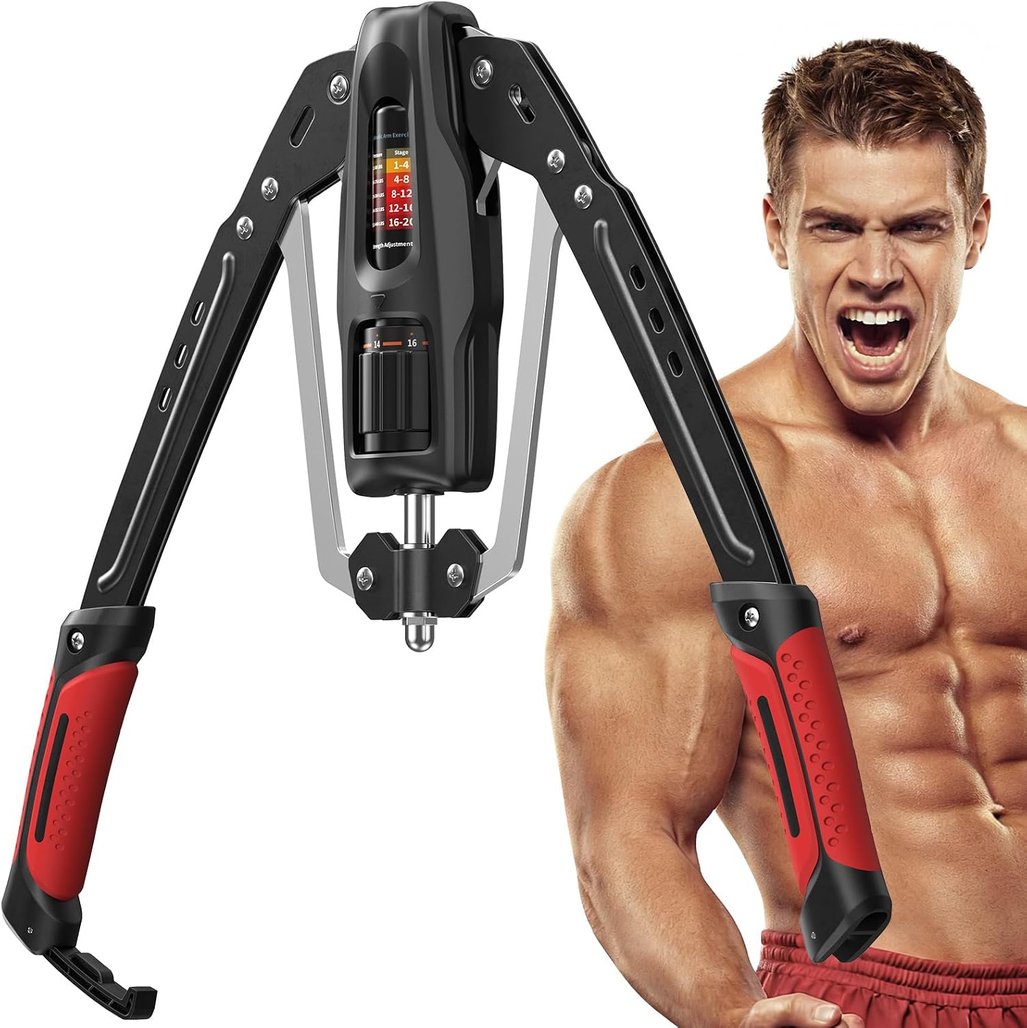 Detalle de MERACH Twister Arm Trainer, Adjustable Hydraulic Chest Expander, 22-440 lb