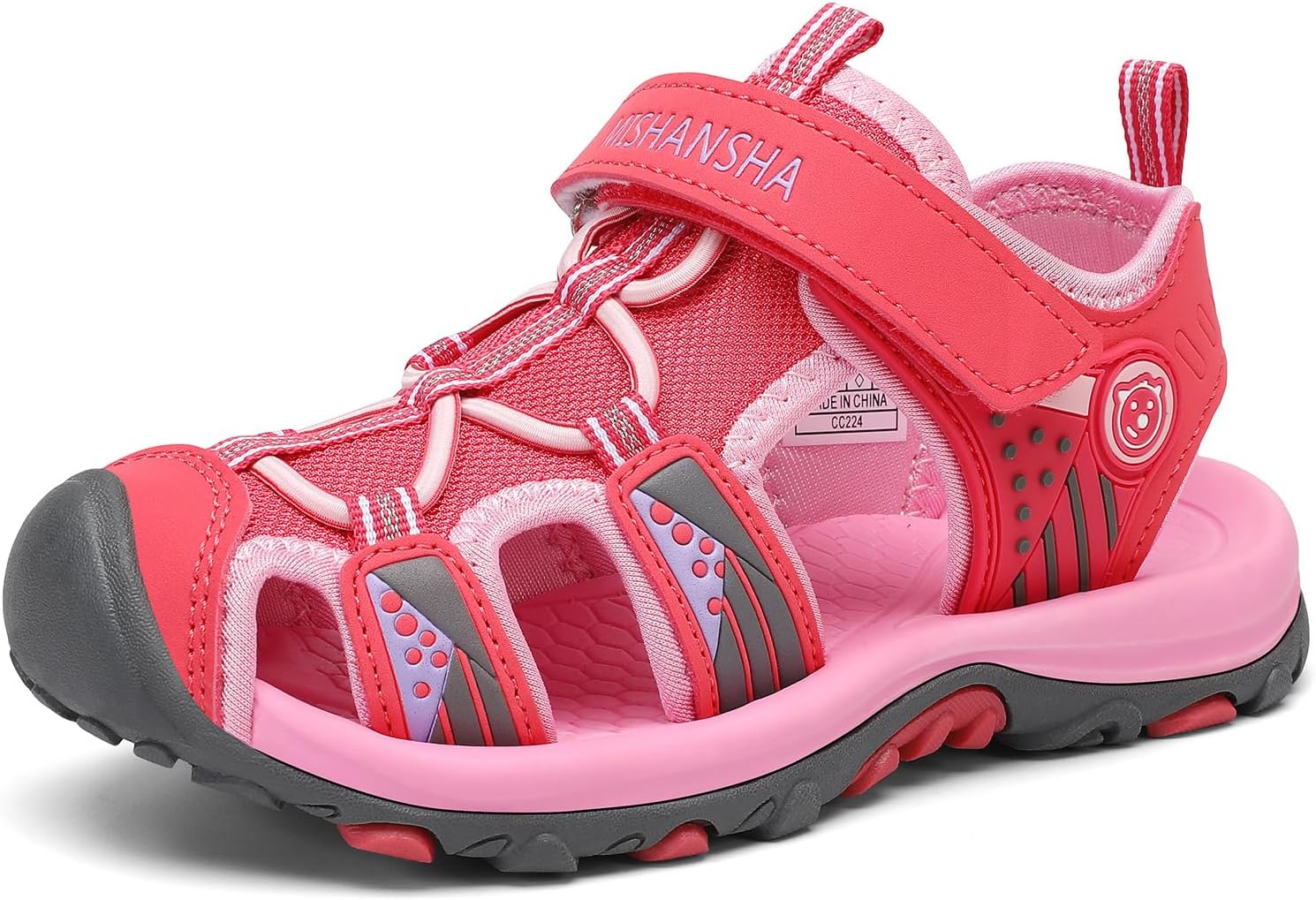 Detalle de Mishansha Mädchen Sandalen Sommer – Geschlossene Zehenkappe, atmungsaktiv und leicht